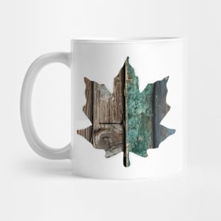 Distressed Wood Leaf Mug